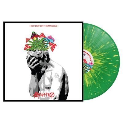 vinyle ministry hopiumforthemasses vert jaune splatter recto