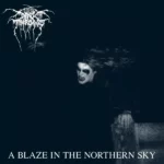pochette recto vinyle blanc darkthrone a blaze in the northern sky