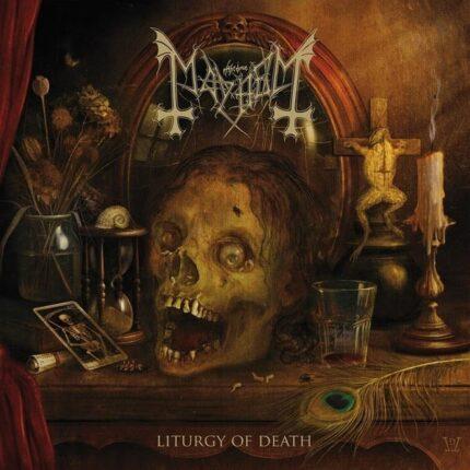 vinyle doré et noir mayhem liturgy of death