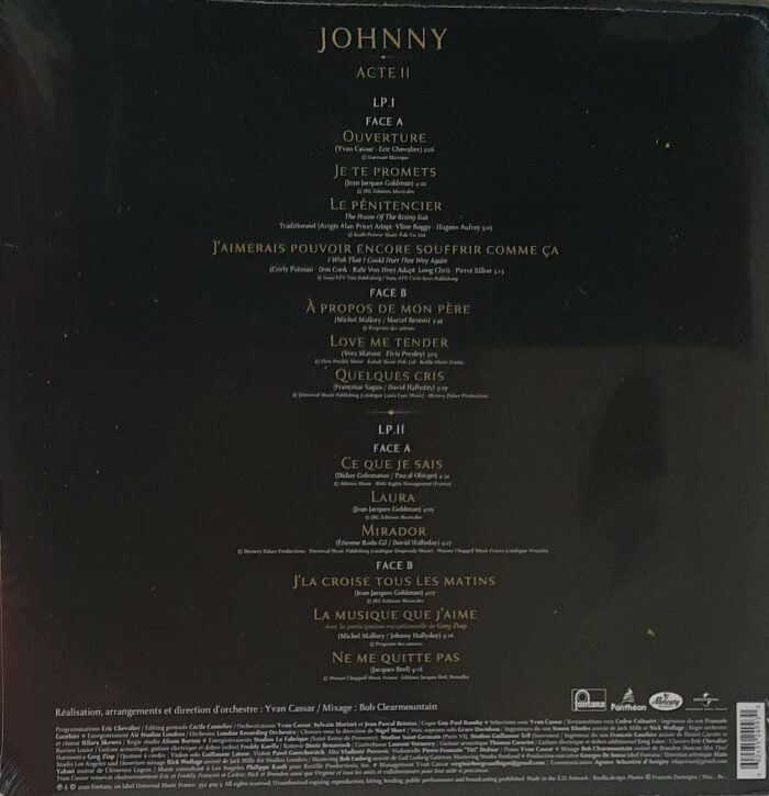double vinyle johnny hallyday acte II verso