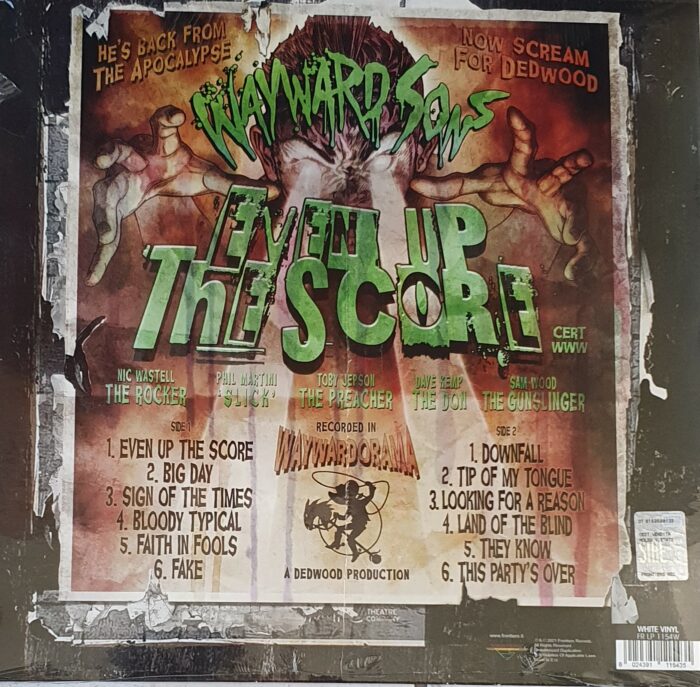 disque vinyle wayward sons even up the score édition limitée blanc verso