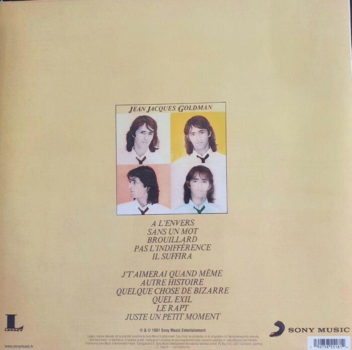 vinyle jean jacques goldman à l'envers verso