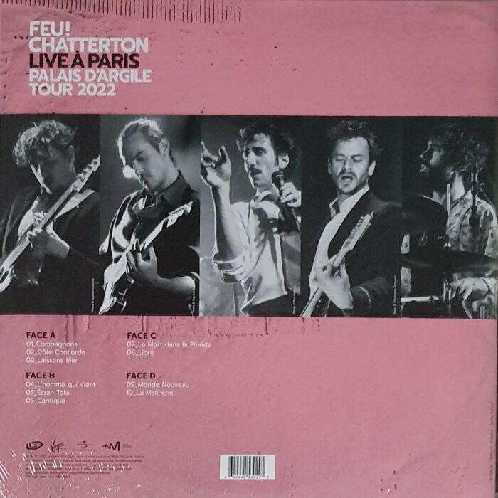 vinyle feu chatterton palais d'argile tour 2022 verso