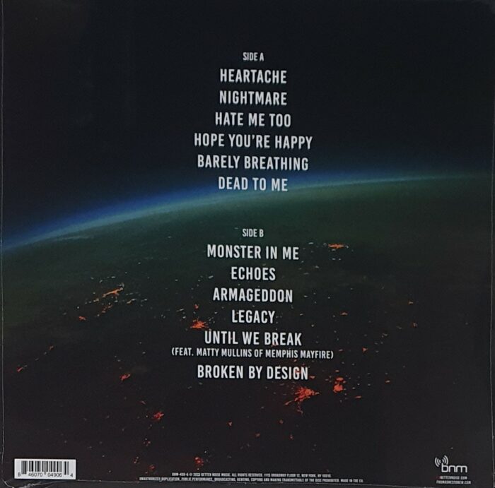 vinyle from ashes to new blackout vert verso